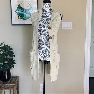 Free People hooded knit sweater